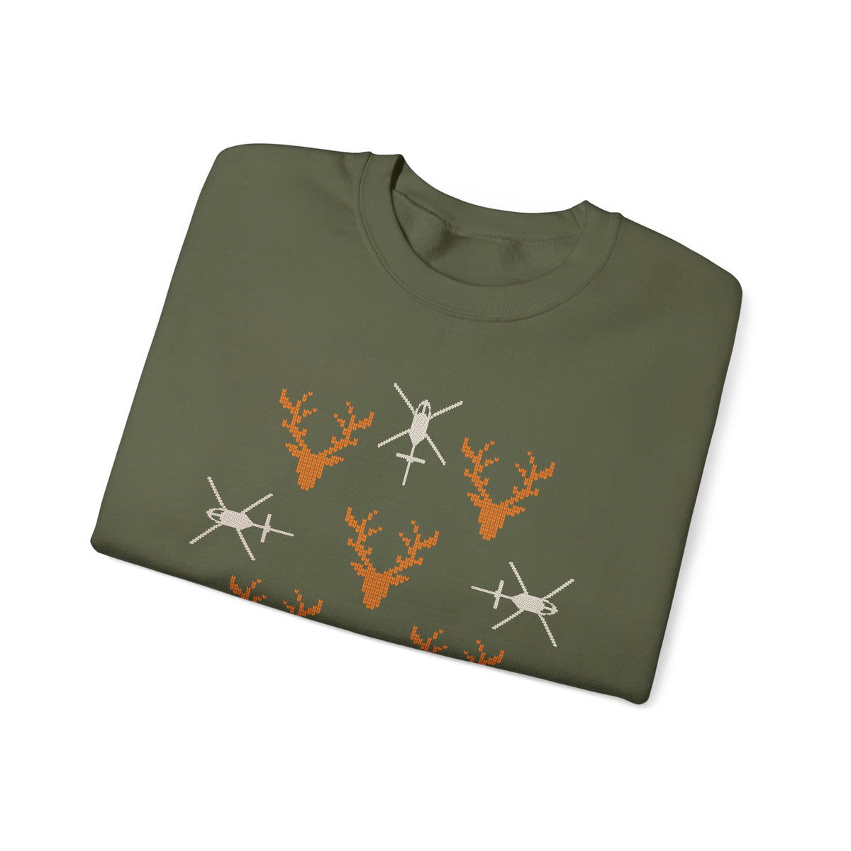 "Reindeer & Rotorwings" Ugly Holiday Crewneck Sweatshirt