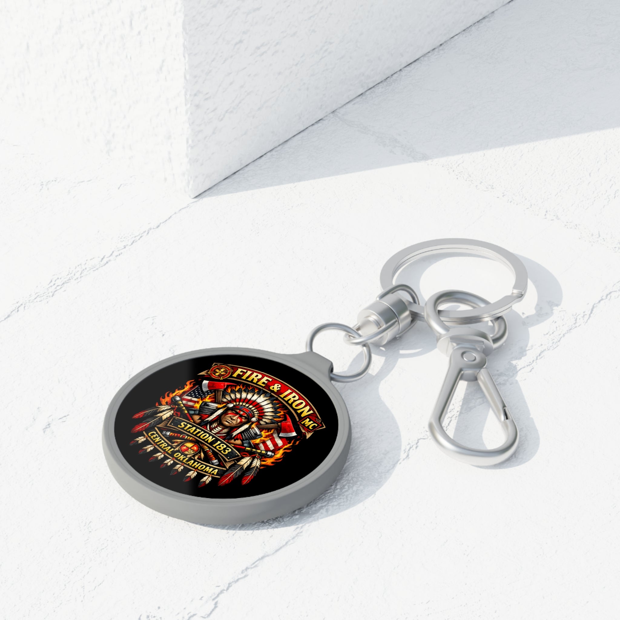 Fire & Iron MC Station 183 Keychain
