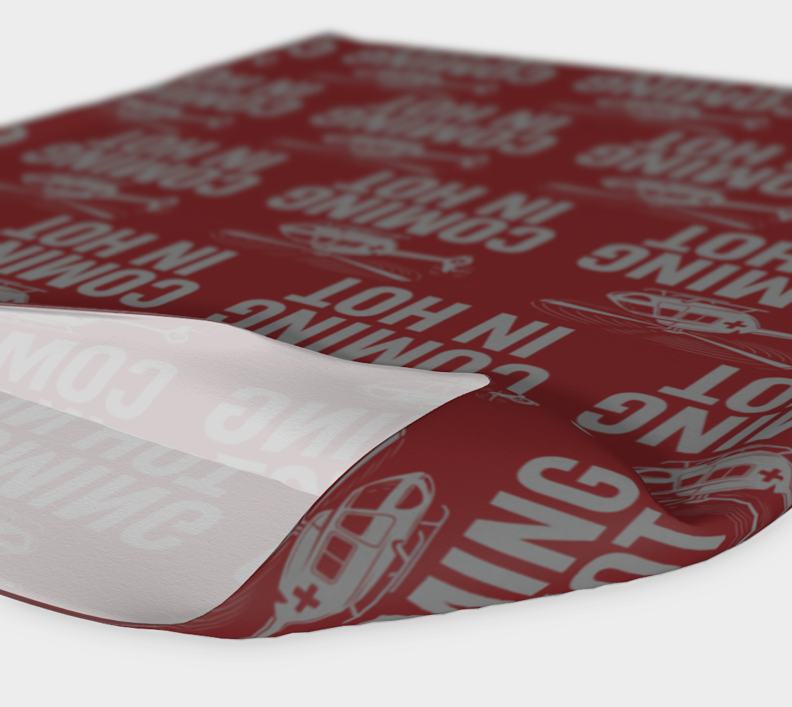 Red headband with 'Coming in Hot' text and helicopter graphics