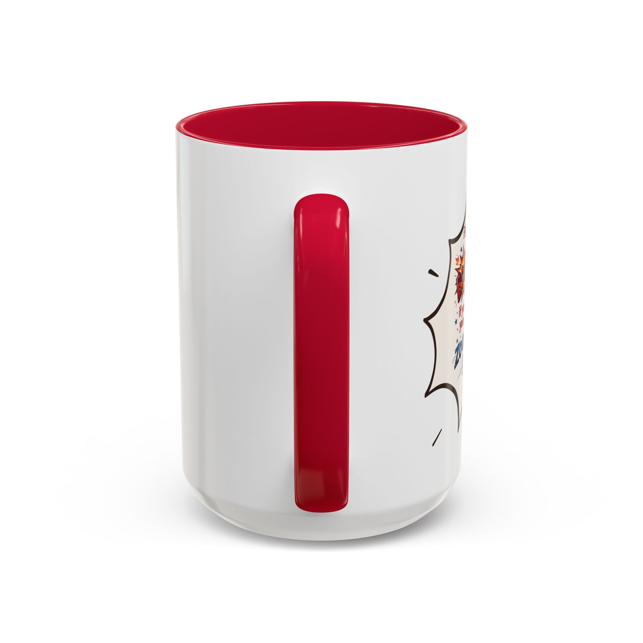 "Zoom Zoom Zoom" Comic Style Color Accent Mug