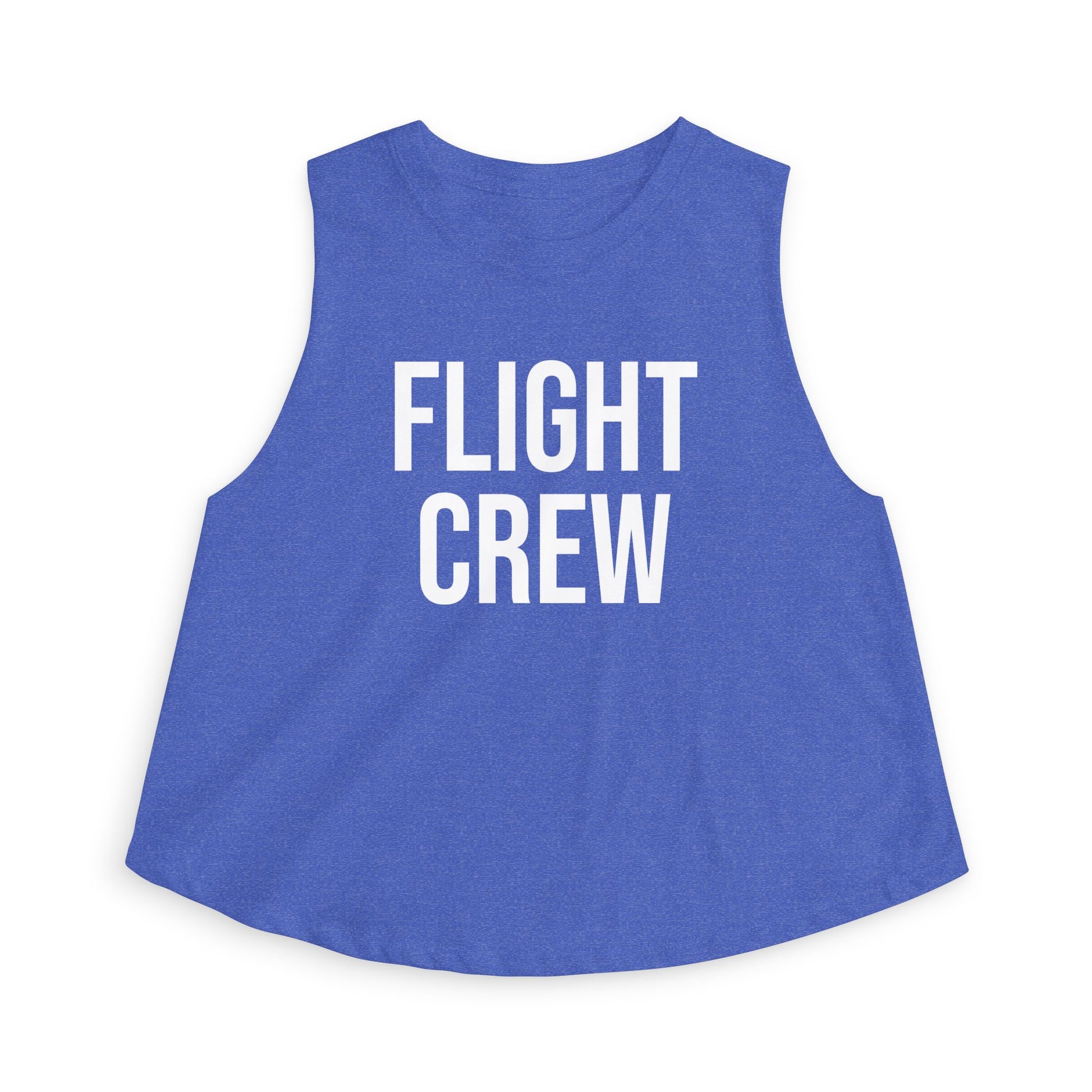 Blue sleeveless shirt with 'FLIGHT CREW' text by Rotor Wash & Wear