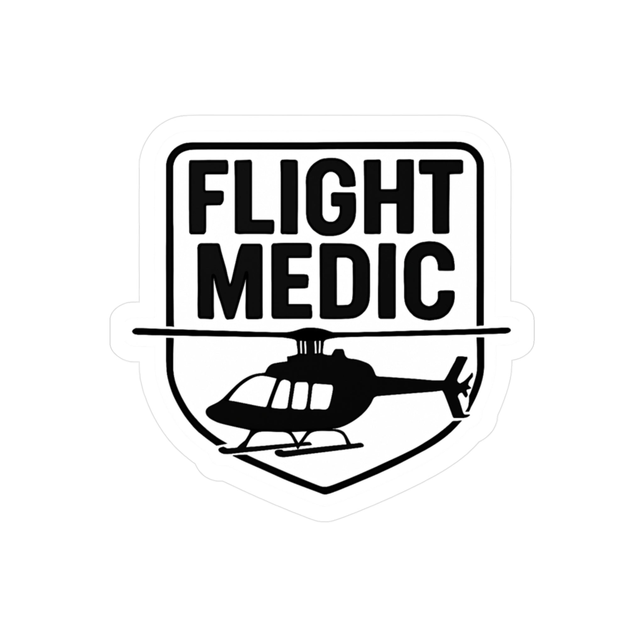 Black and White Flight Medic Sticker | EMS Vinyl Decal – Rotor Wash & Wear