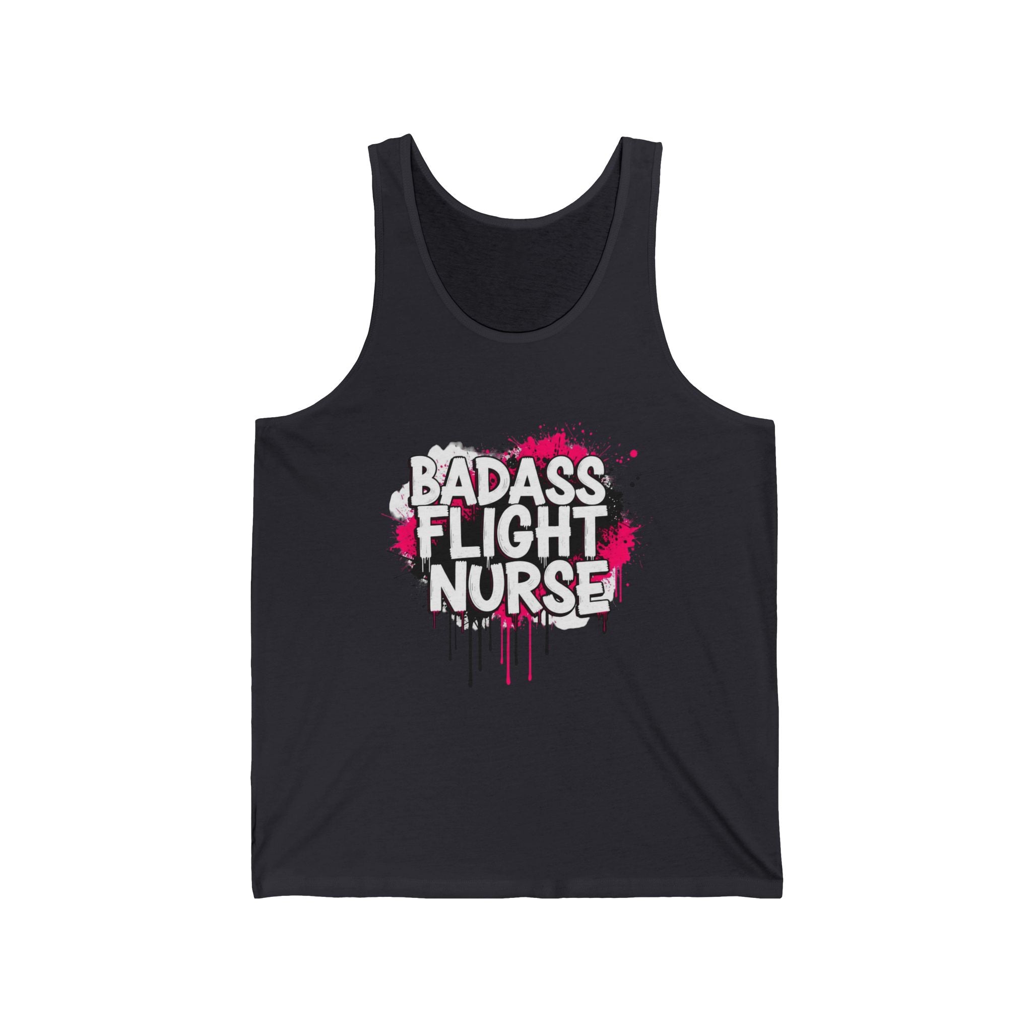 Hot Pink Badass Flight Nurse Graffiti Tank