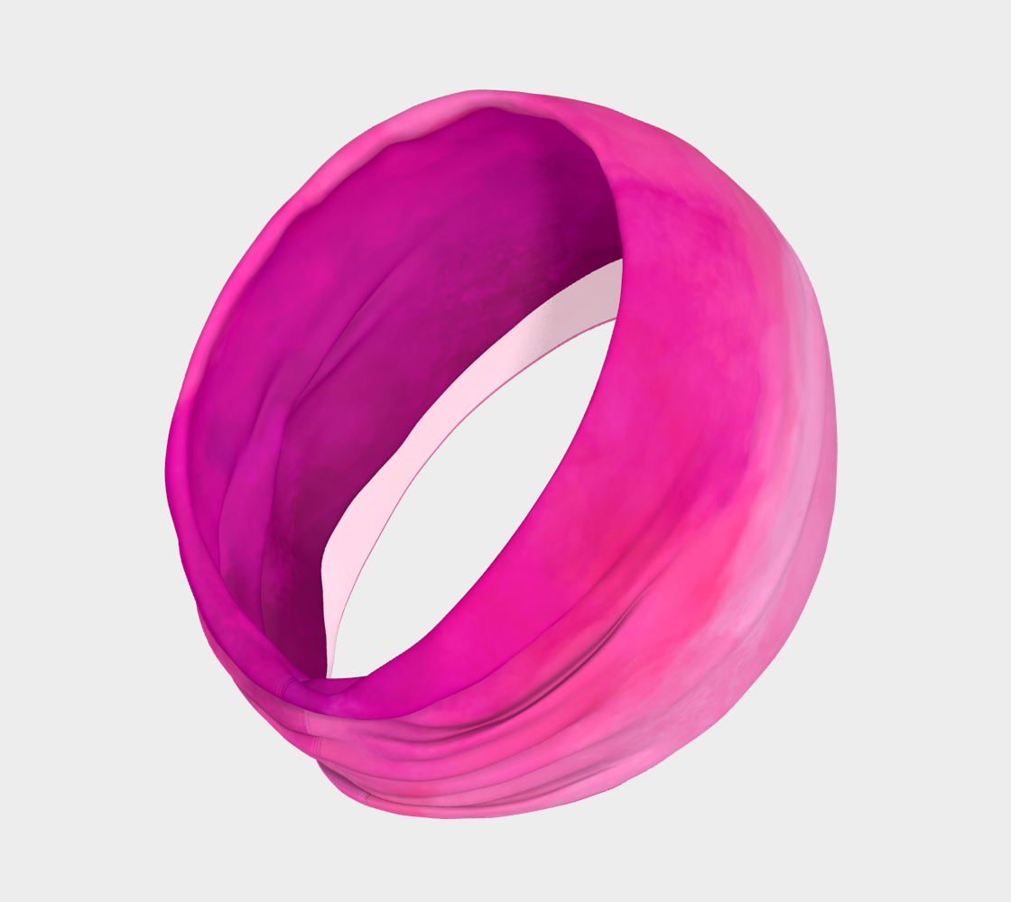 Headband with various shades of pink on a white background.
