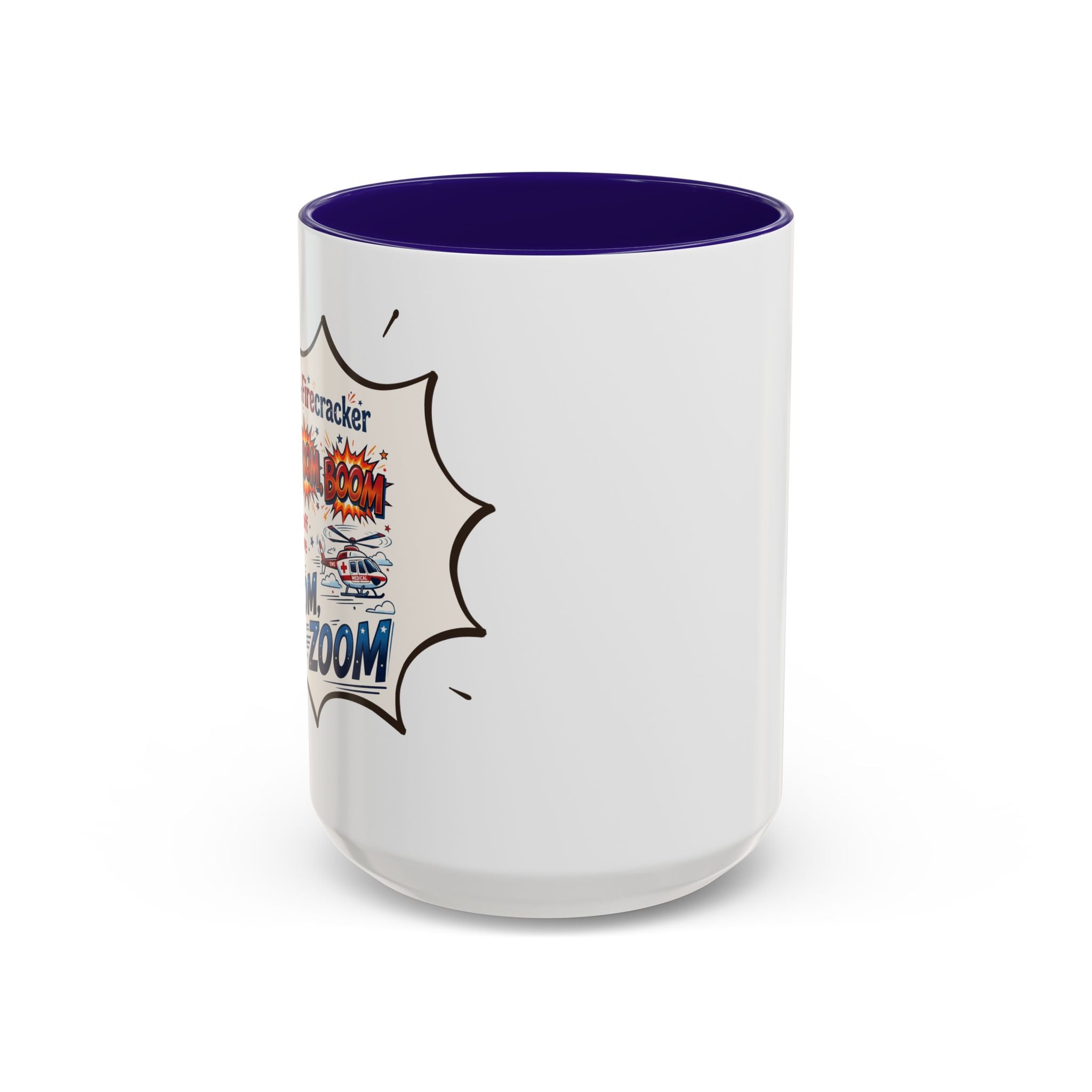 "Zoom Zoom Zoom" Comic Style Color Accent Mug
