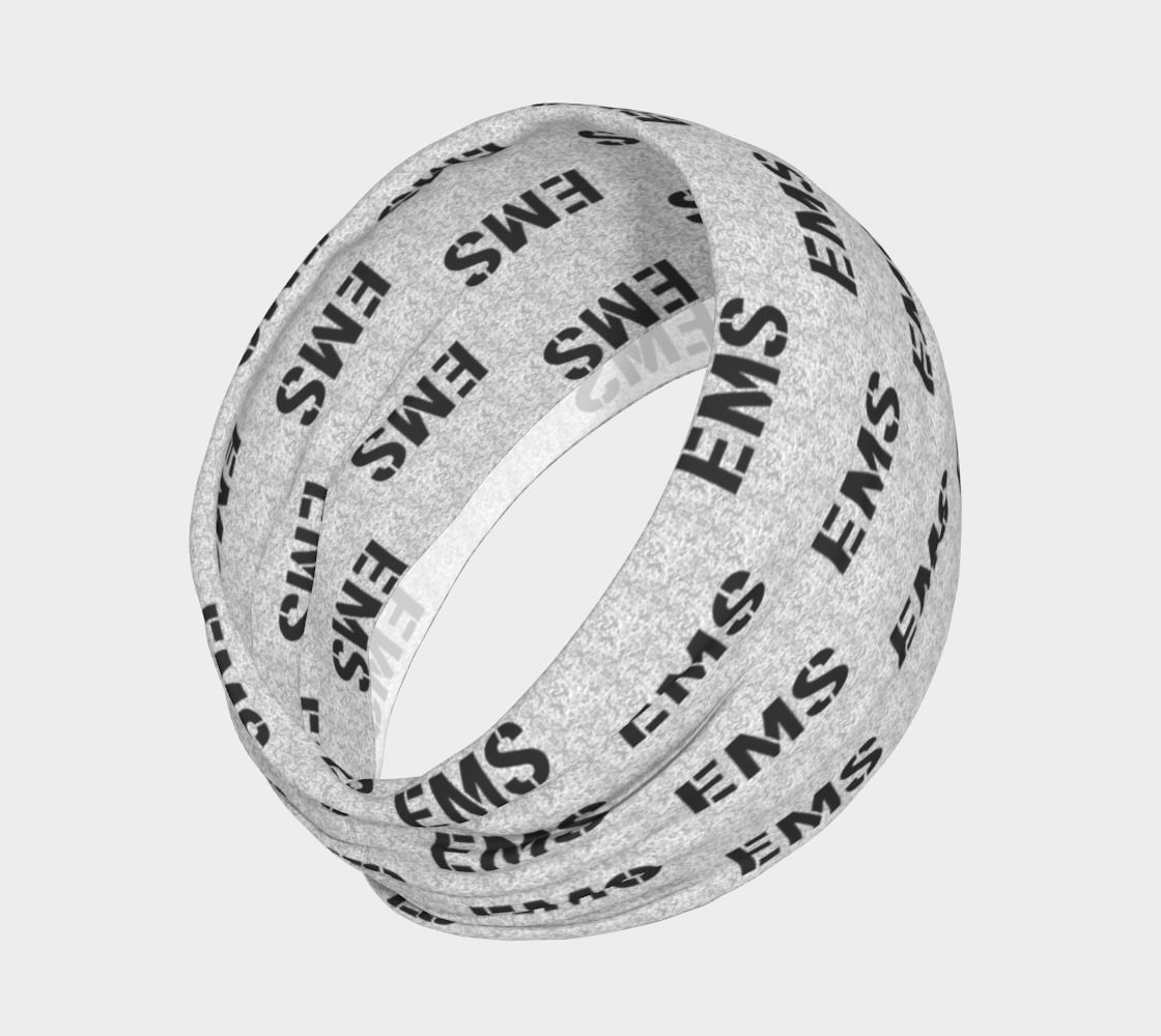 Gray headband with 'EMS' branding on a white background