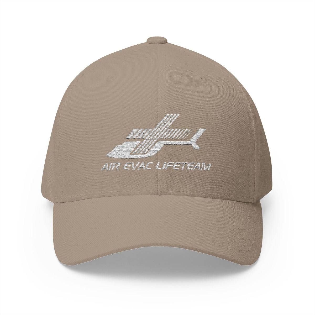 White Embroidered Air Evac Closed-Back Flexfit Hat