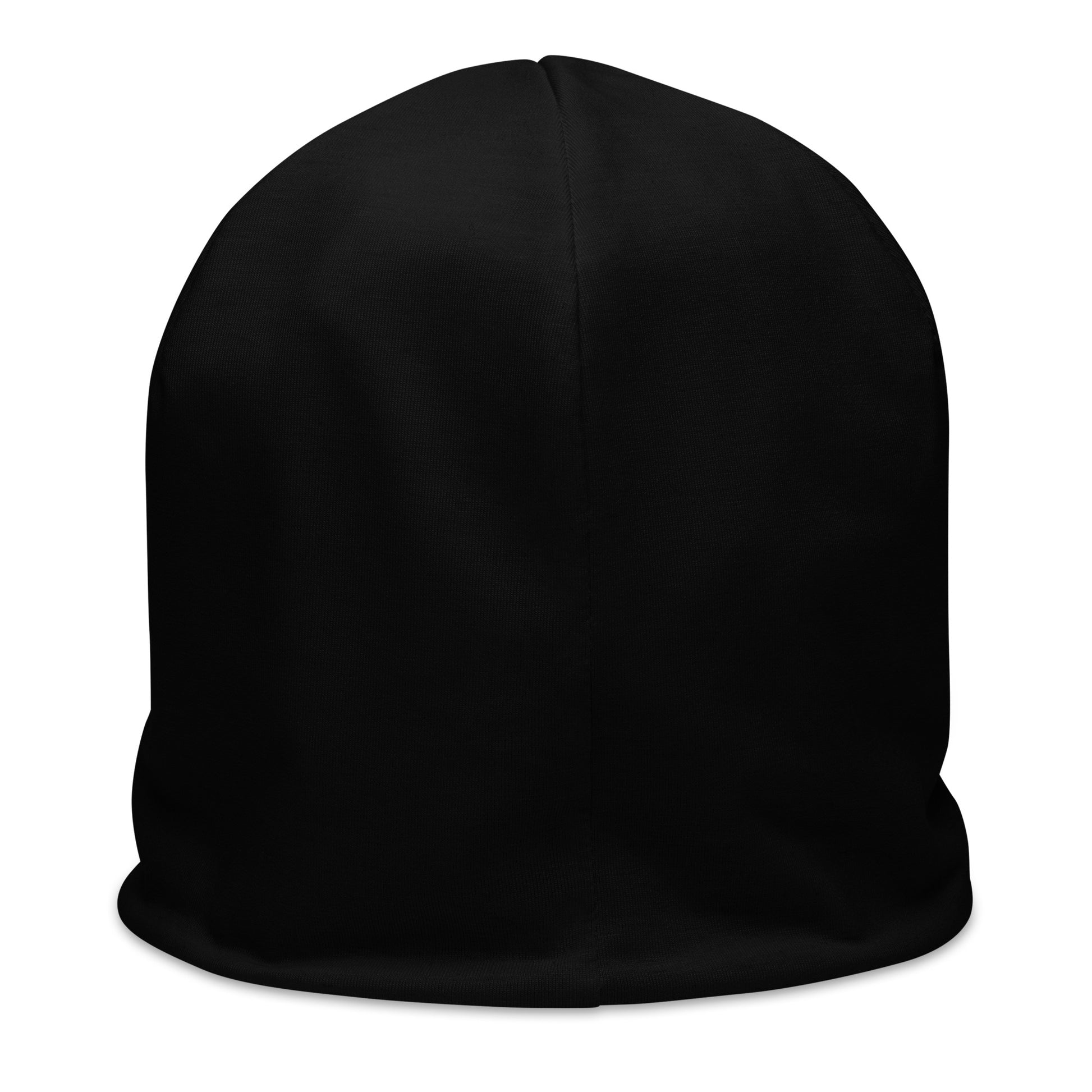 Black beanie on a white background