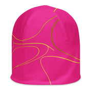 Hot pink beanie with gold marble pattern by Rotor Wash & Wear
