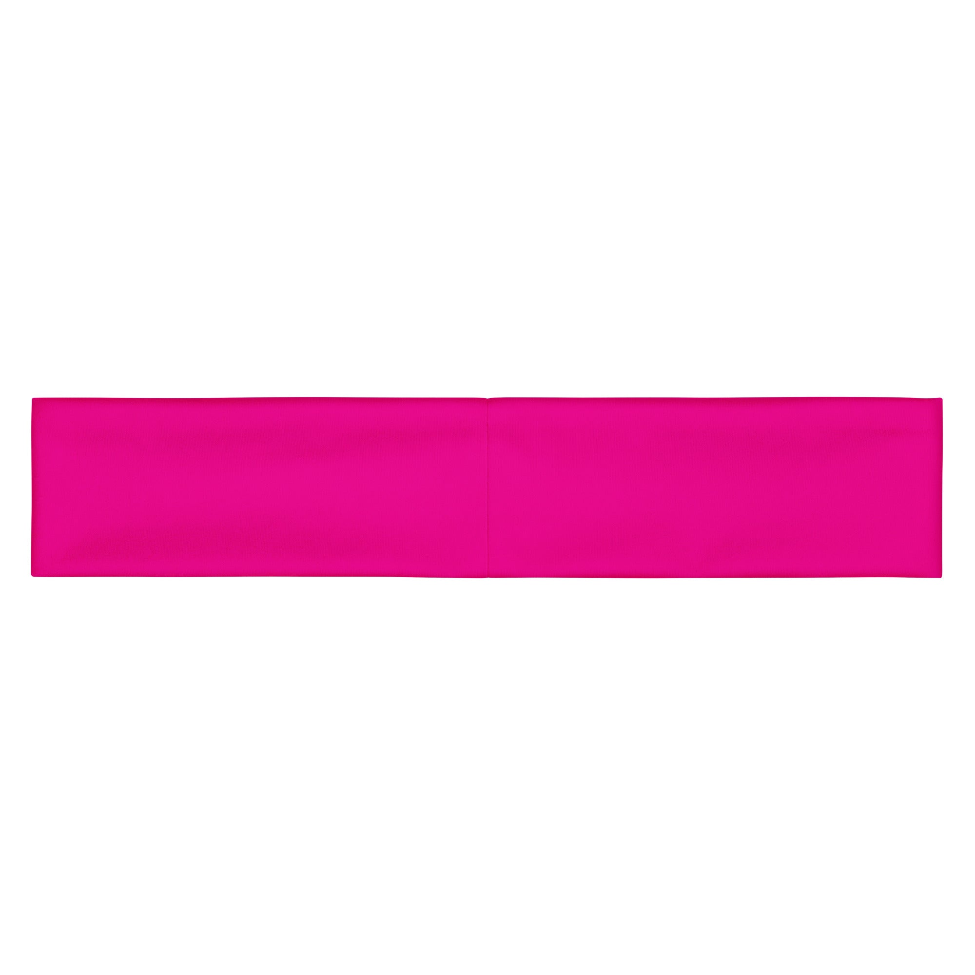 Bright pink headband with "Flight Crew" text by Rotor Wash & Wear