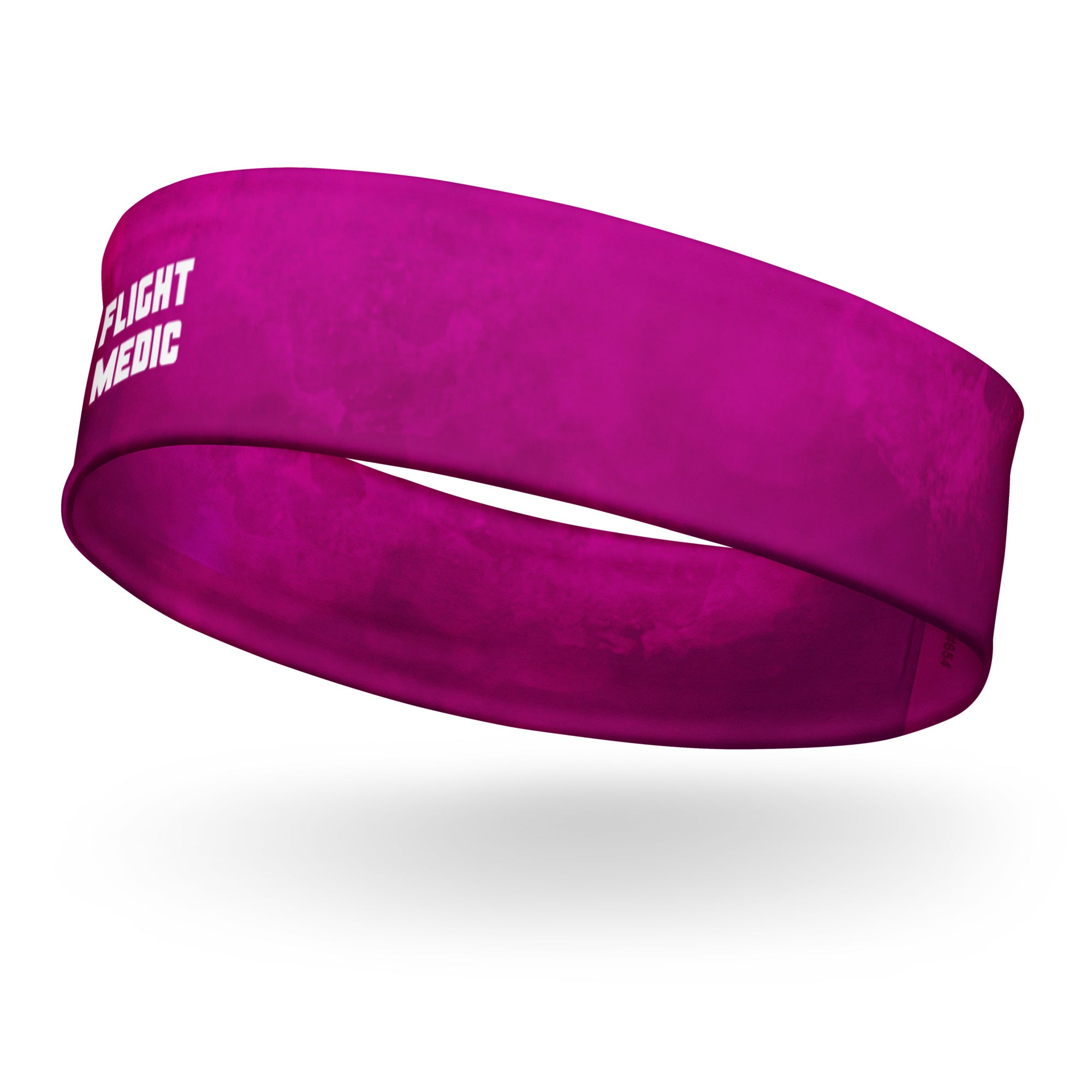 Dark pink head band with white text "flight medic" by Rotor Wash & Wear