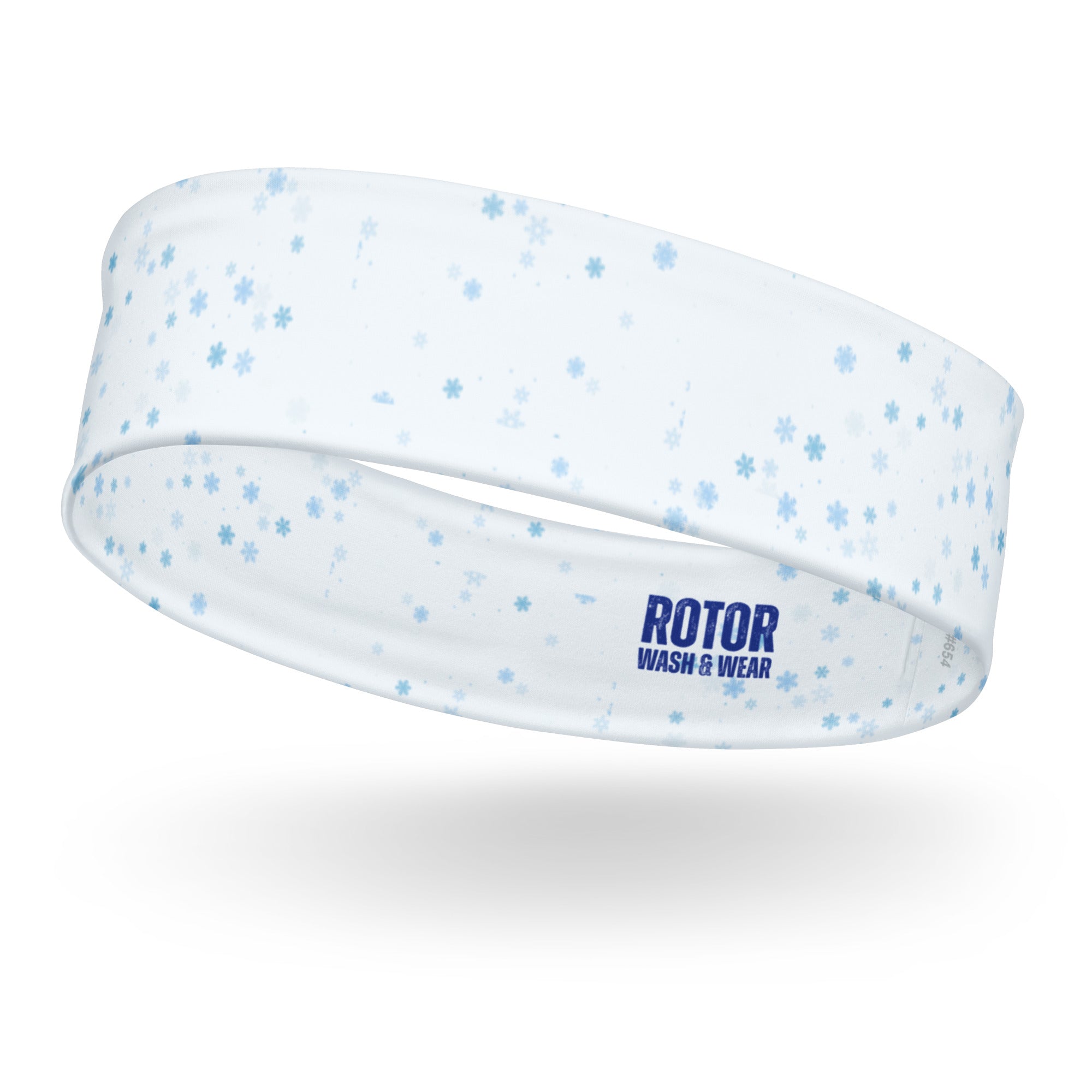 Ice blue headband with tiny snowflake pattern by Rotor Wash & Wear
