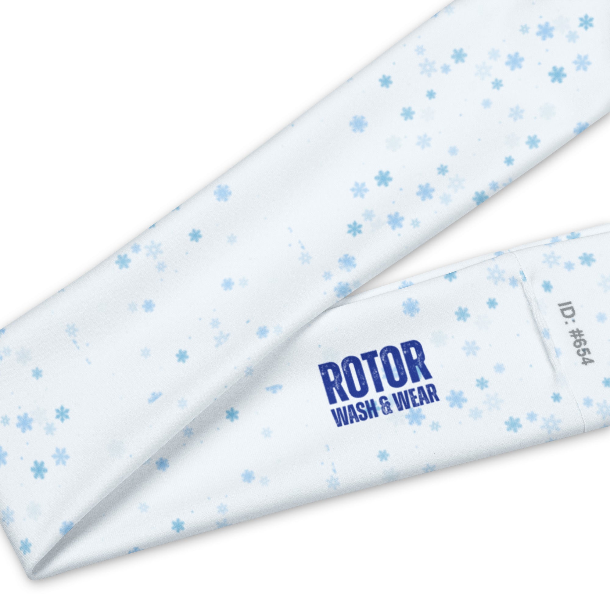 Ice blue headband with tiny snowflake pattern by Rotor Wash & Wear