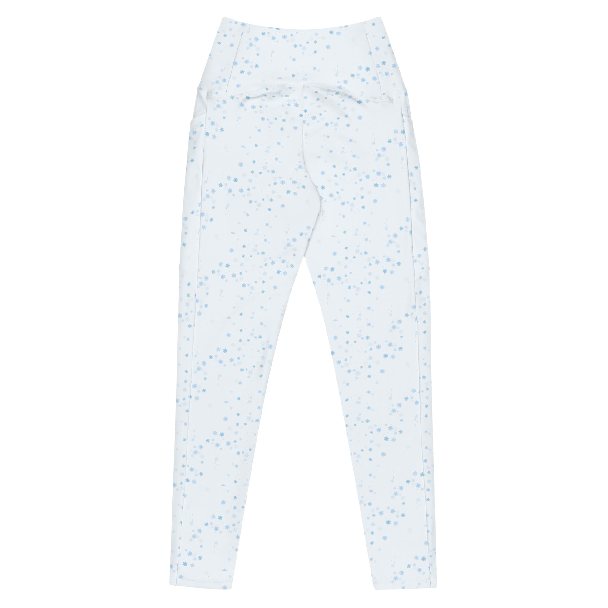 High waisted ice blue leggings with tiny snowflake pattern by Rotor Wash & Wear