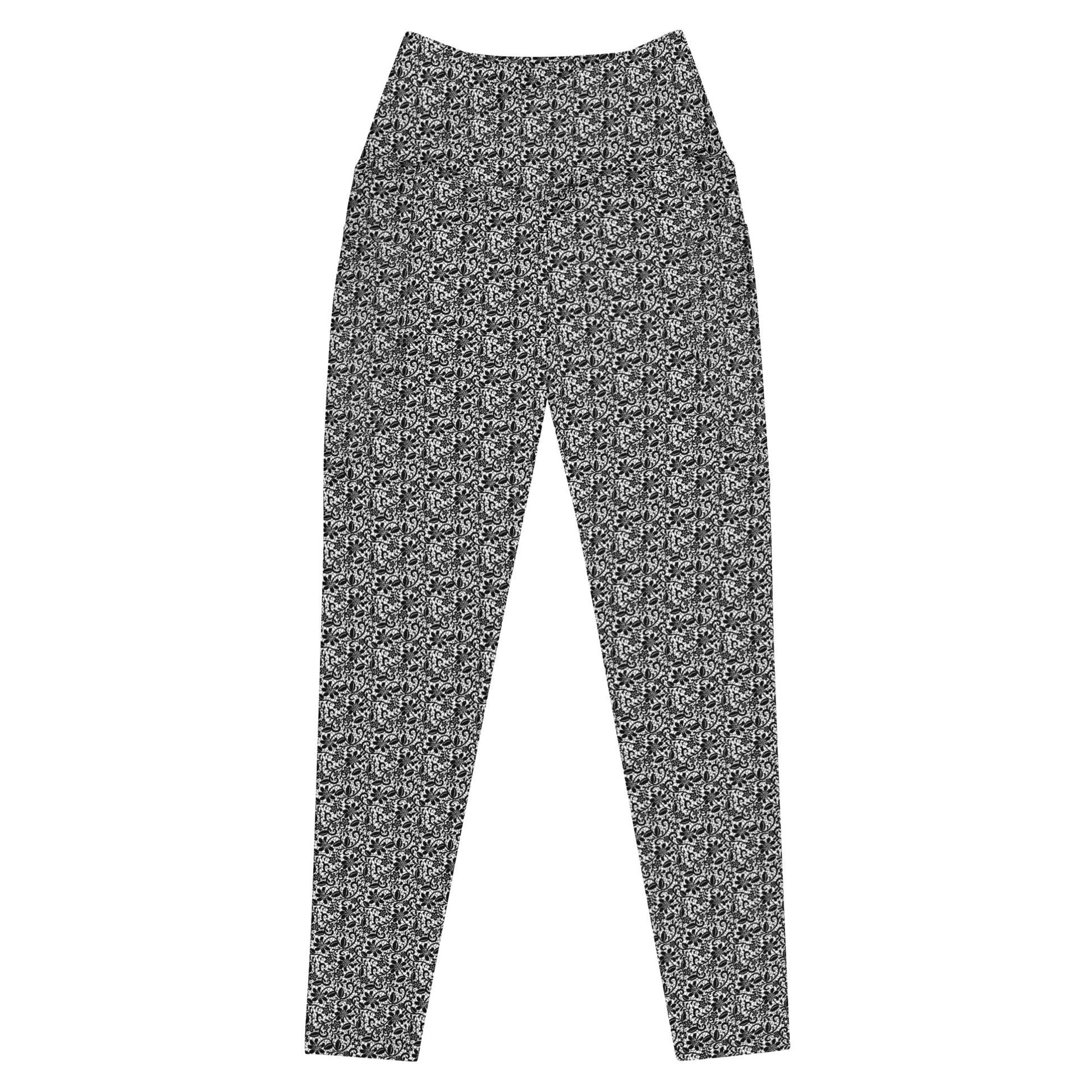 High waisted leggings with a black lace pattern by Rotor Wash & Wear