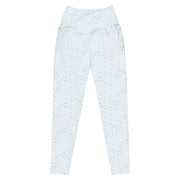 High waisted ice blue leggings with tiny snowflake pattern by Rotor Wash & Wear