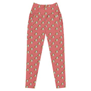High waisted peach leggings with funny taco cat pattern by Rotor Wash & Wear