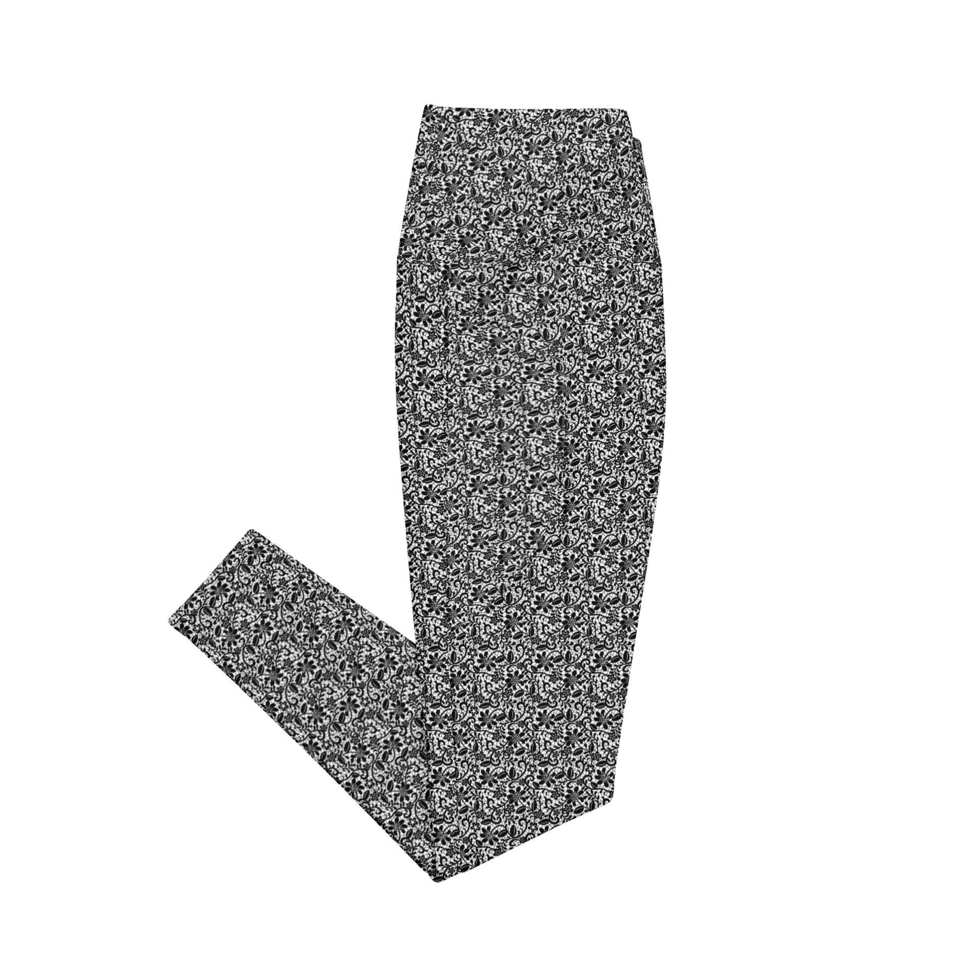 High waisted leggings with a black lace pattern by Rotor Wash & Wear