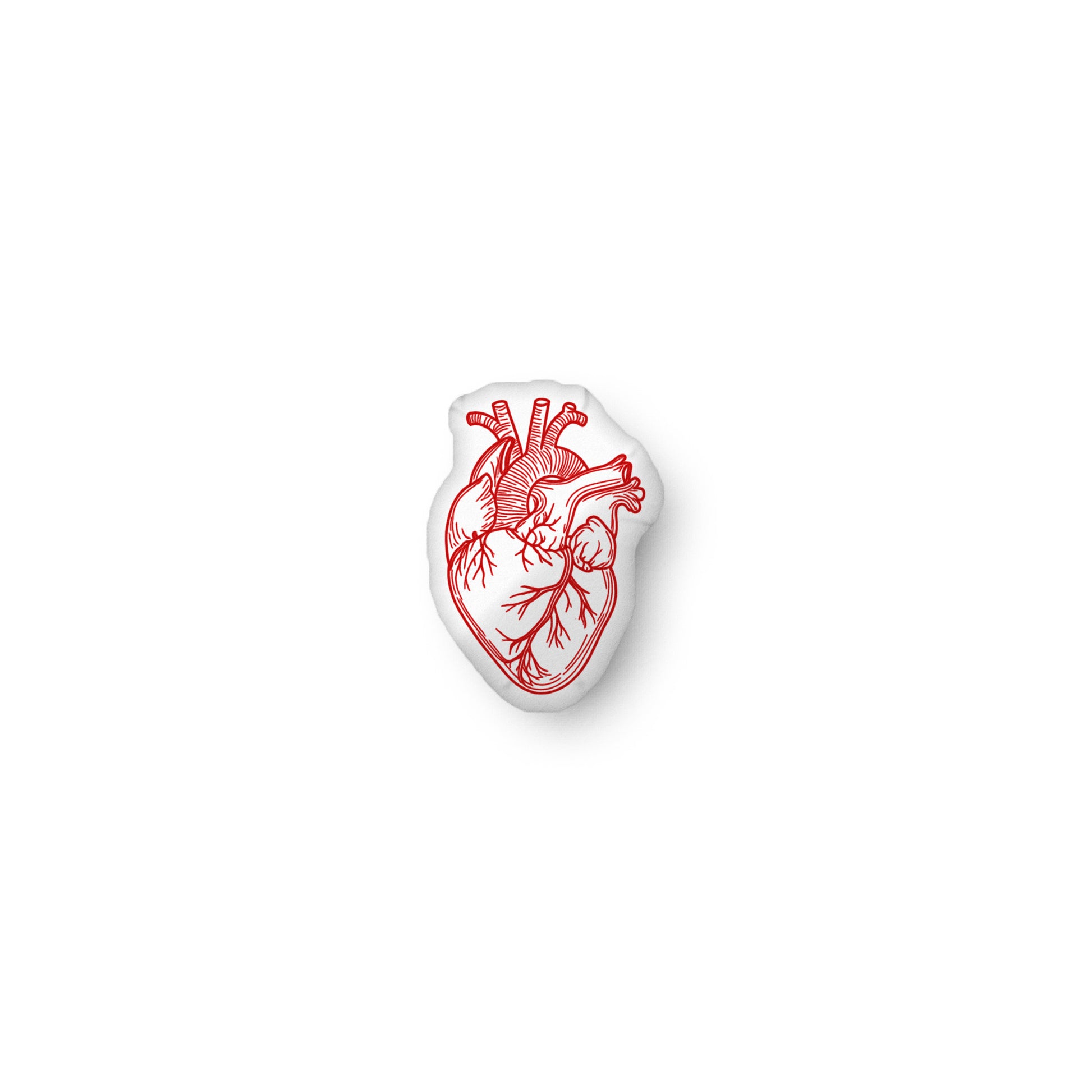 Small anatomical heart shaped pillow