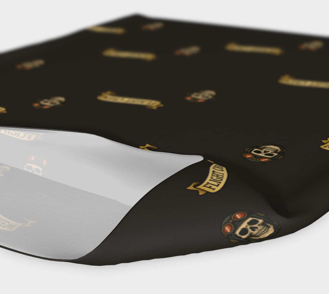 Black headband with 'FLIGHT CREW' and skull designs