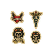 Set of 4 American Traditional tattoo style stickers by Rotor Wash & Wear