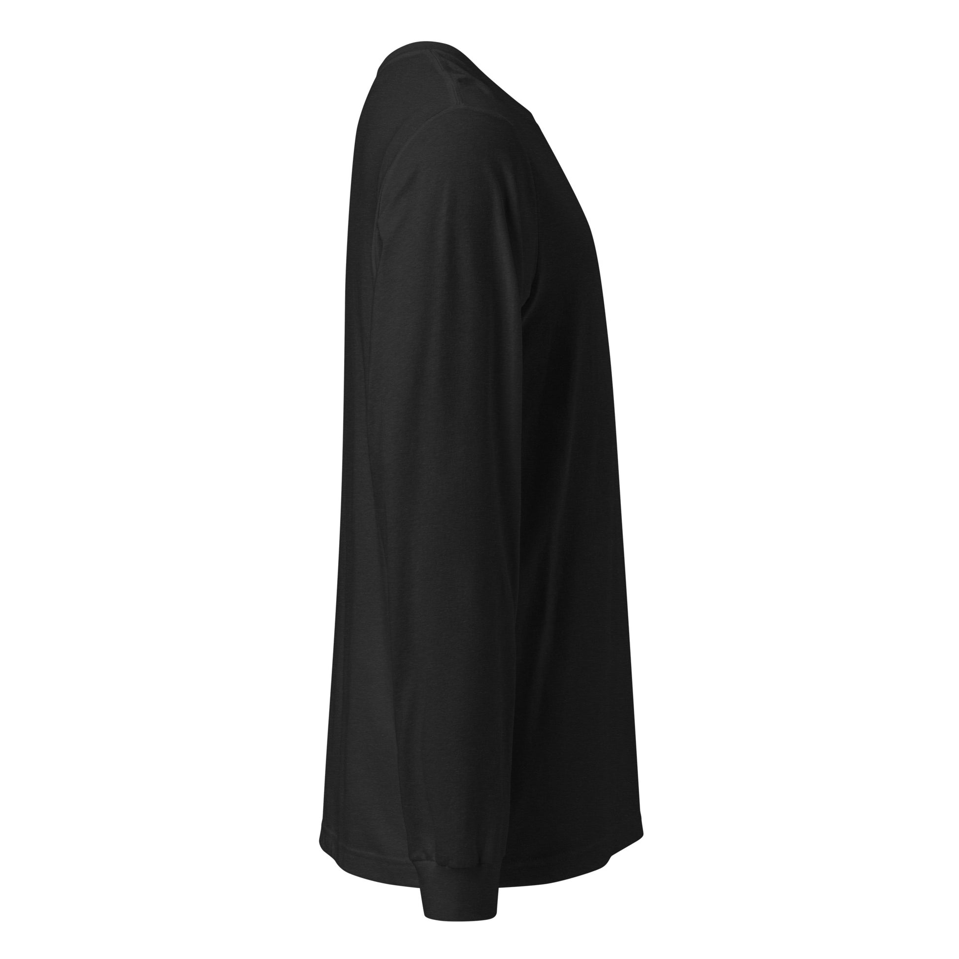 Black long-sleeve shirt on a white background