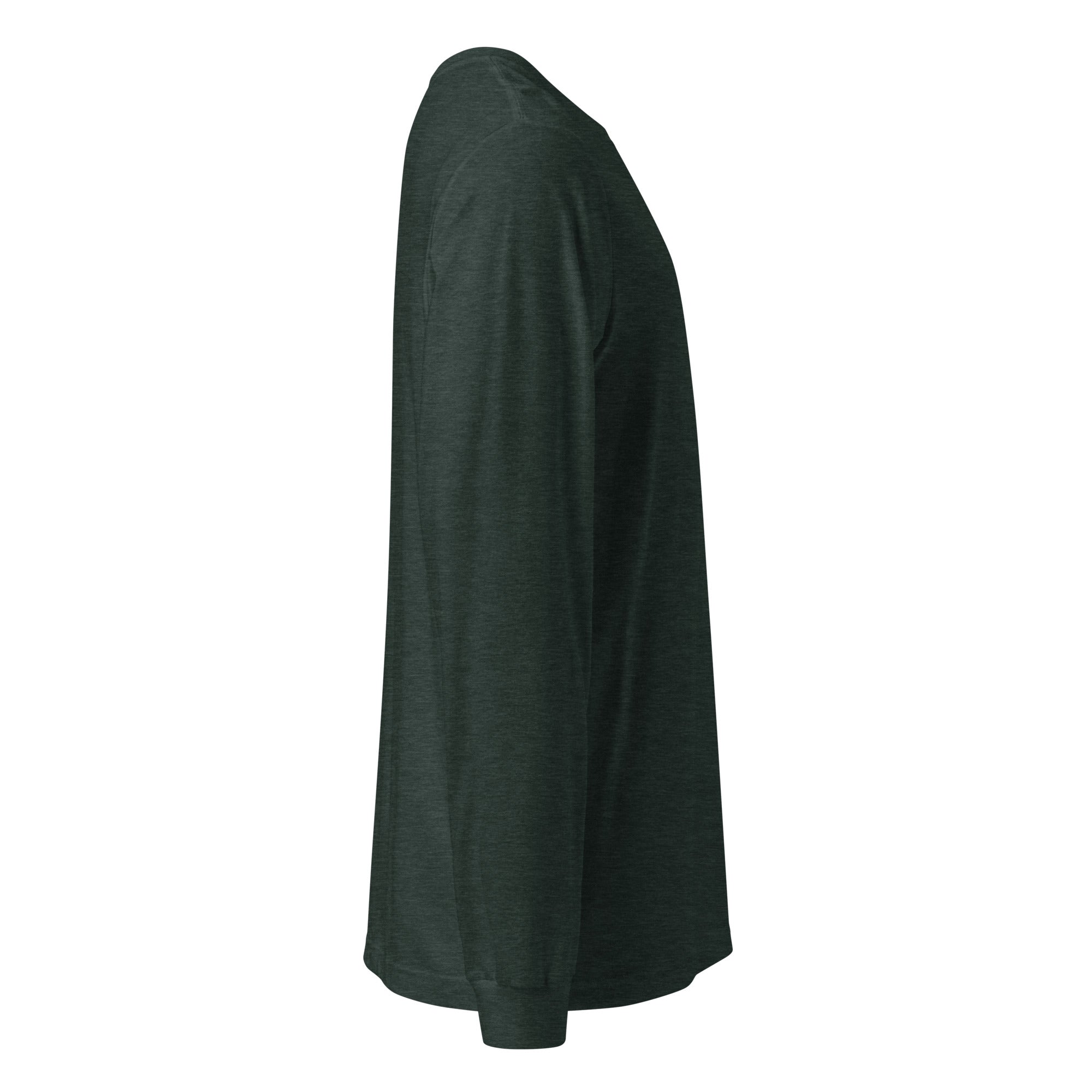 Dark green long-sleeve shirt on a white background