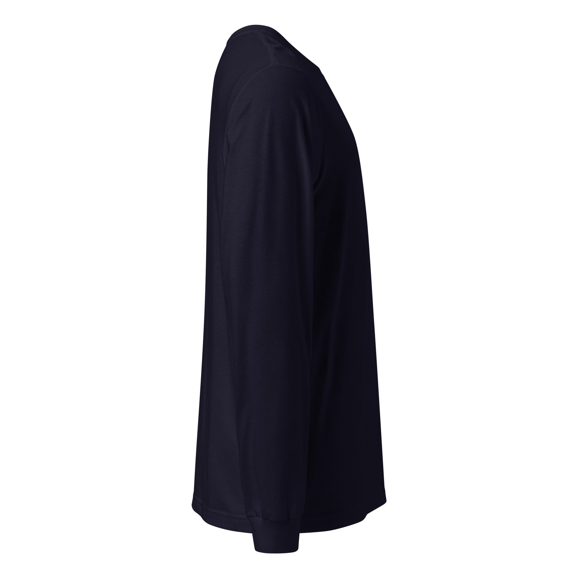 Black long-sleeve shirt on a white background