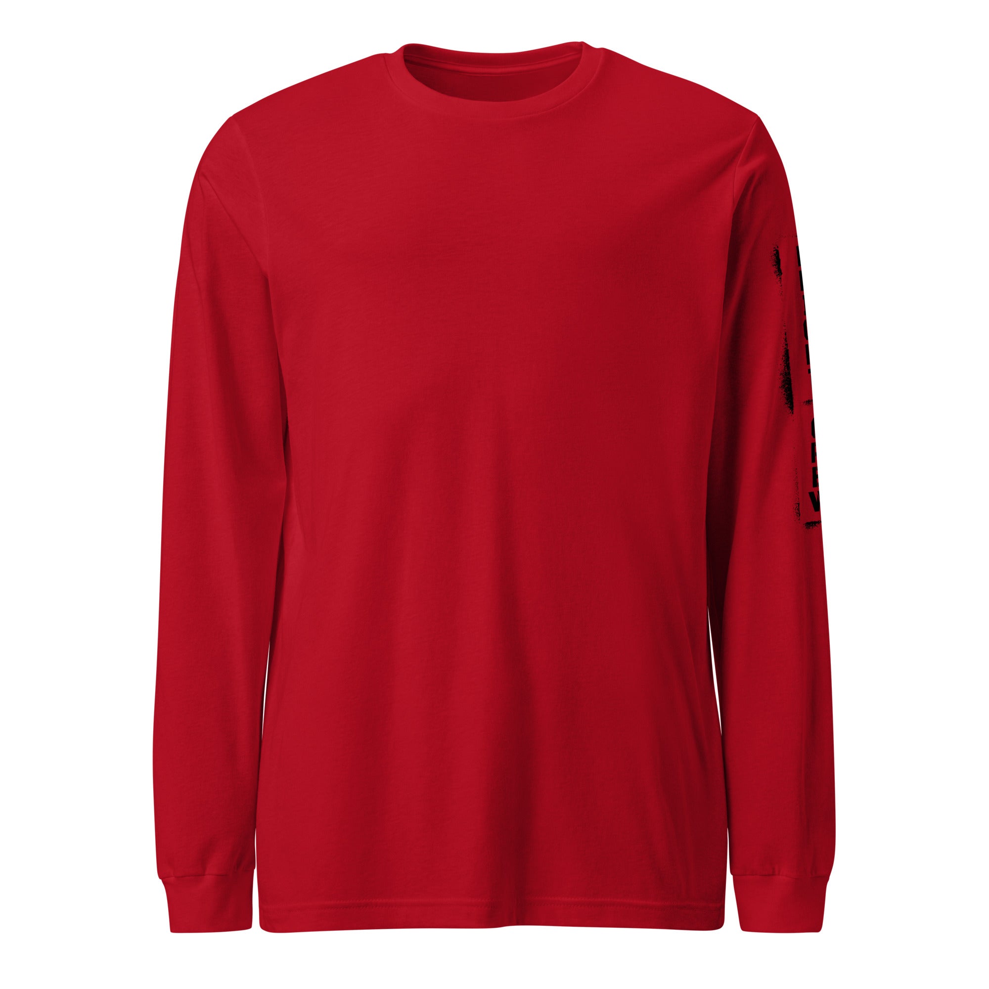 Red long-sleeve shirt on a white background