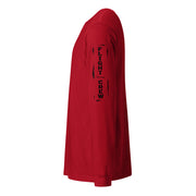 Red long-sleeve shirt with 'FLIGHT CREW' text on sleeve against by Rotor Wash & Wear