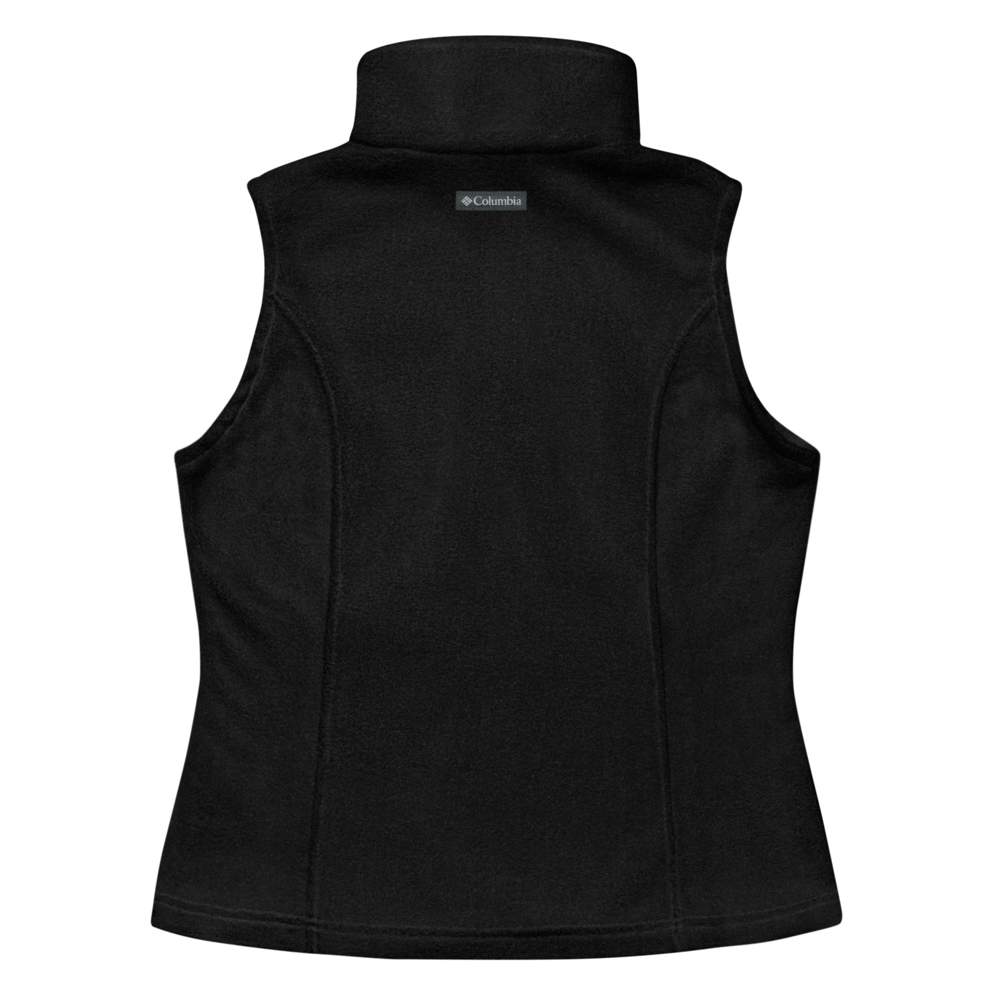Women's Columbia fleece vest with ARCH logo embroidery on the left chest