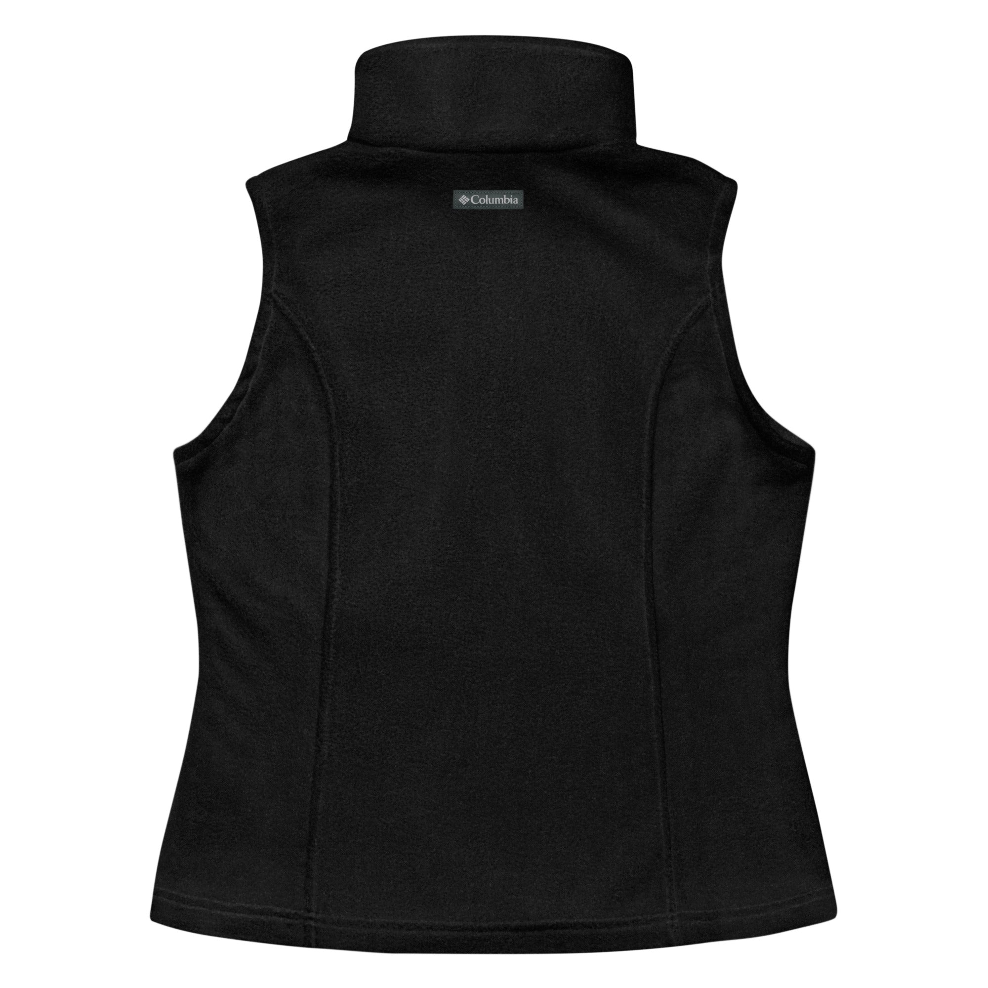 Women's Columbia fleece vest with ARCH logo embroidery on the left chest