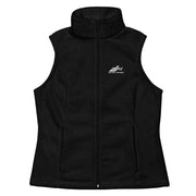 Black women's Columbia brand vest with Air Evac Lifeteam logo embroidered on the left chest in white